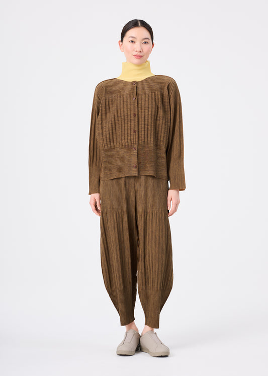 MIX FINE KNIT PLEATS BOTTOM、ウィメンズ_パンツ、着用画像1