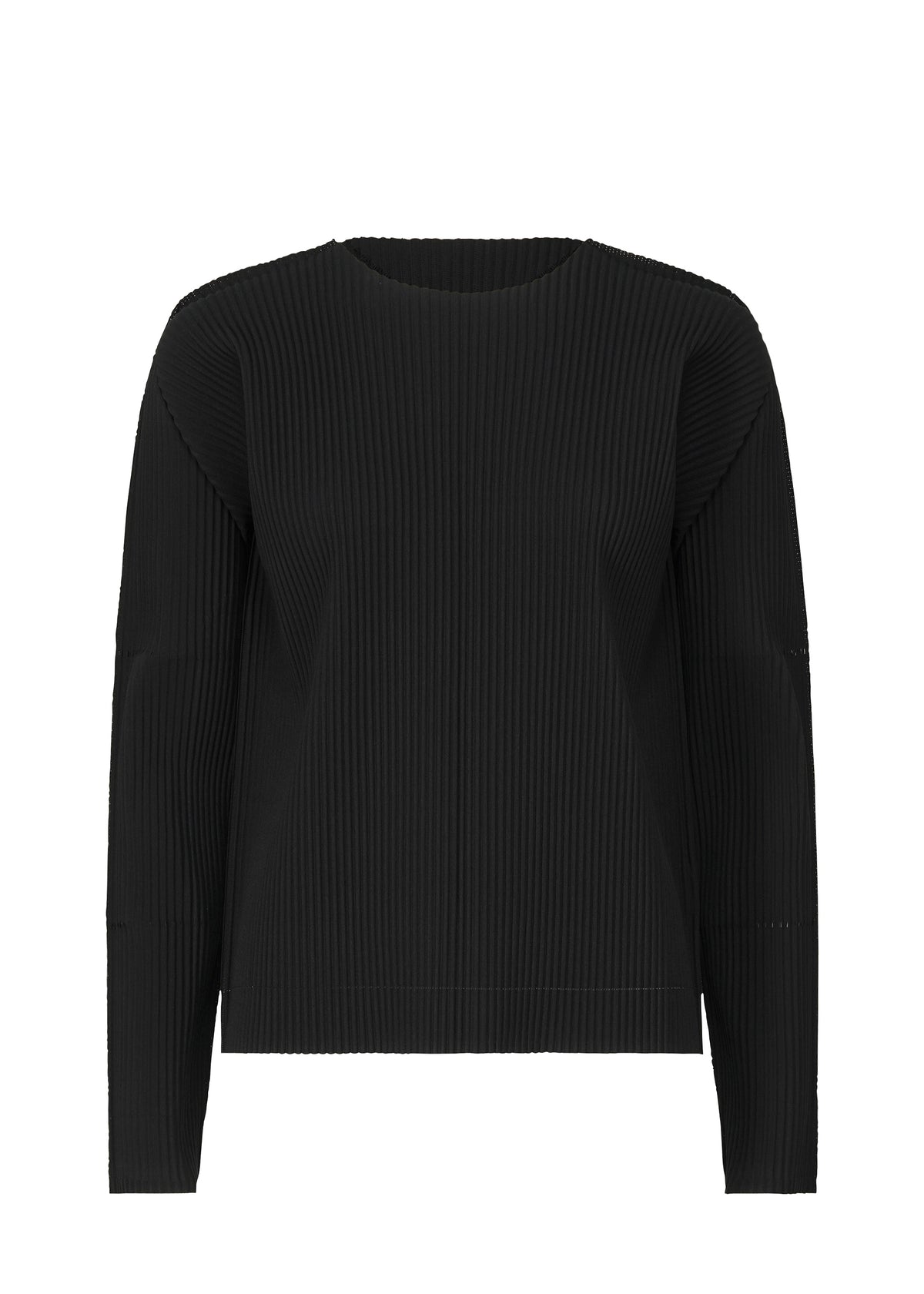 FINE KNIT PLEATS、ウィメンズ_トップス_トップ、ブラック