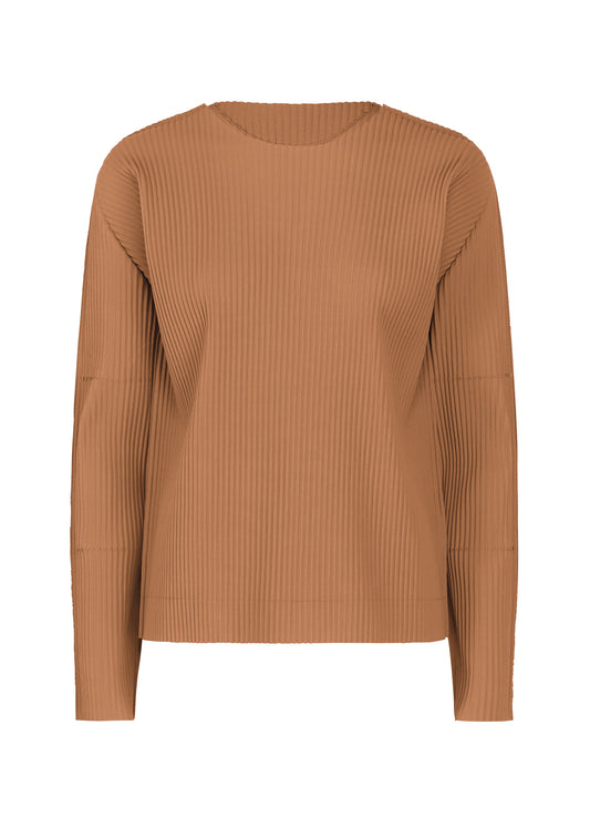 FINE KNIT PLEATS COLOR 2、ウィメンズ_トップス_トップ、ブラウン