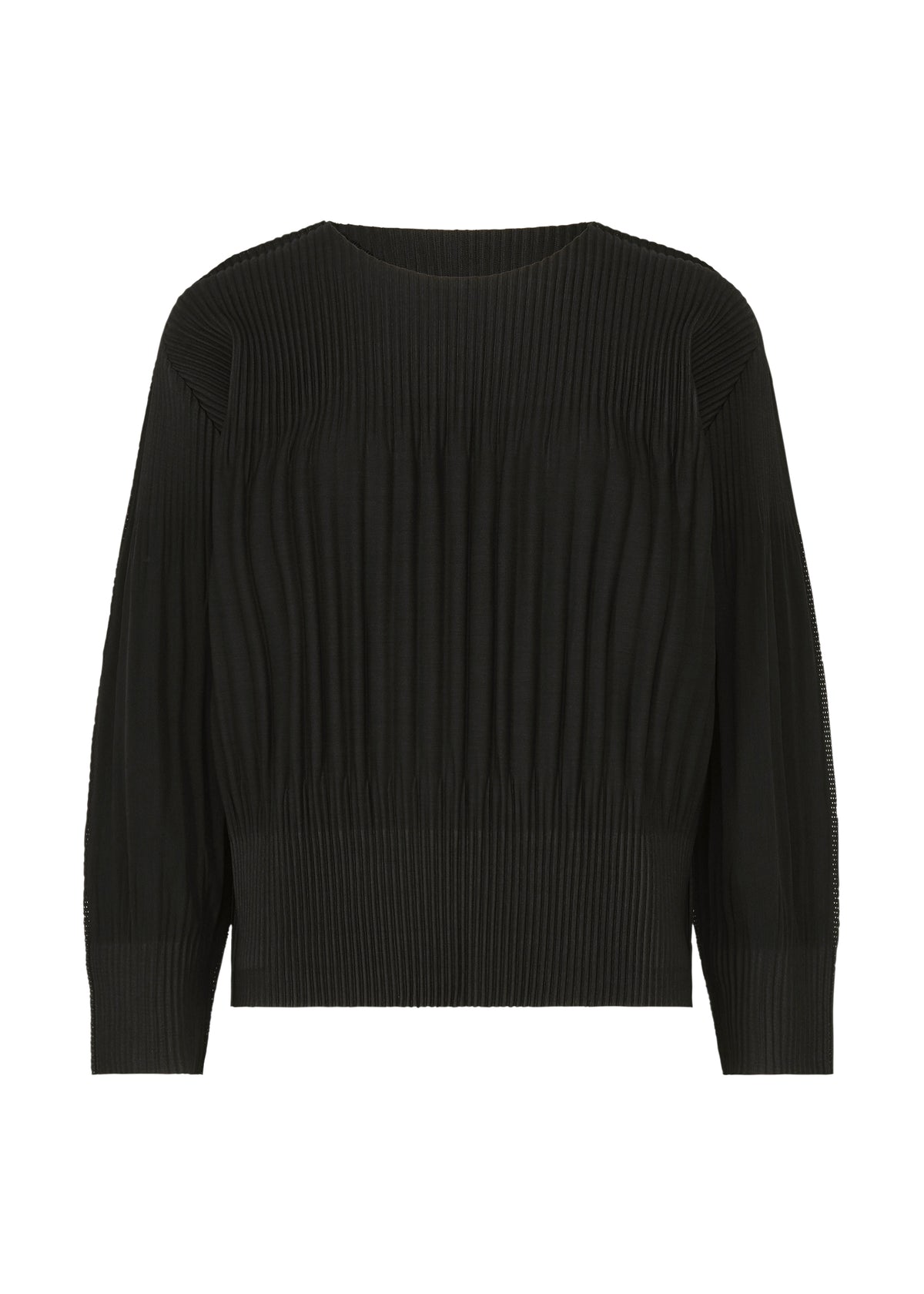 MIX FINE KNIT PLEATS、ウィメンズ_トップス_トップ、ブラック