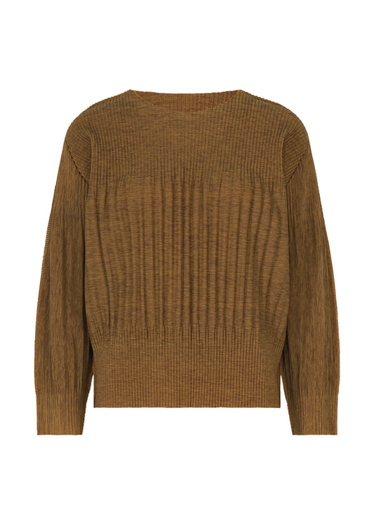MIX FINE KNIT PLEATS、ウィメンズ_トップス_トップ、オレンジ