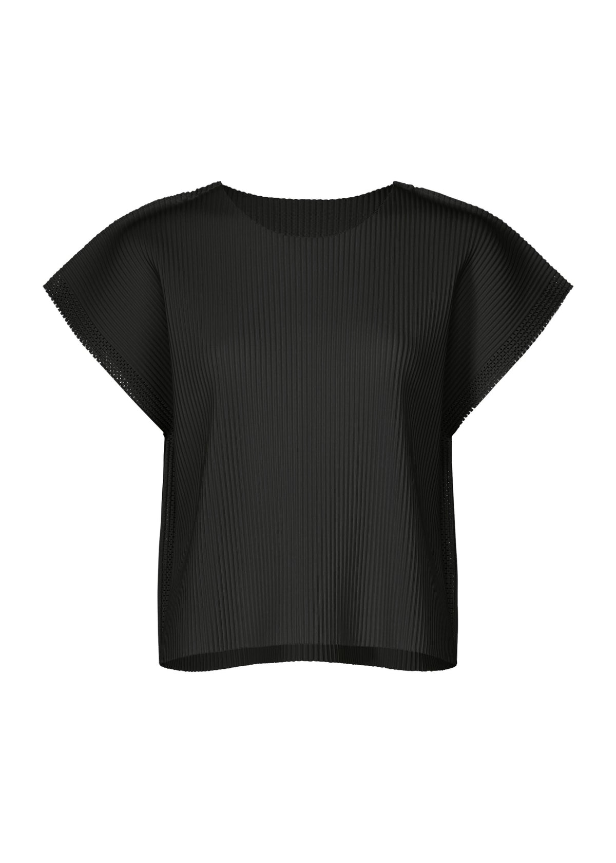 MESH PLEATS、ウィメンズ_トップス_トップ、ブラック