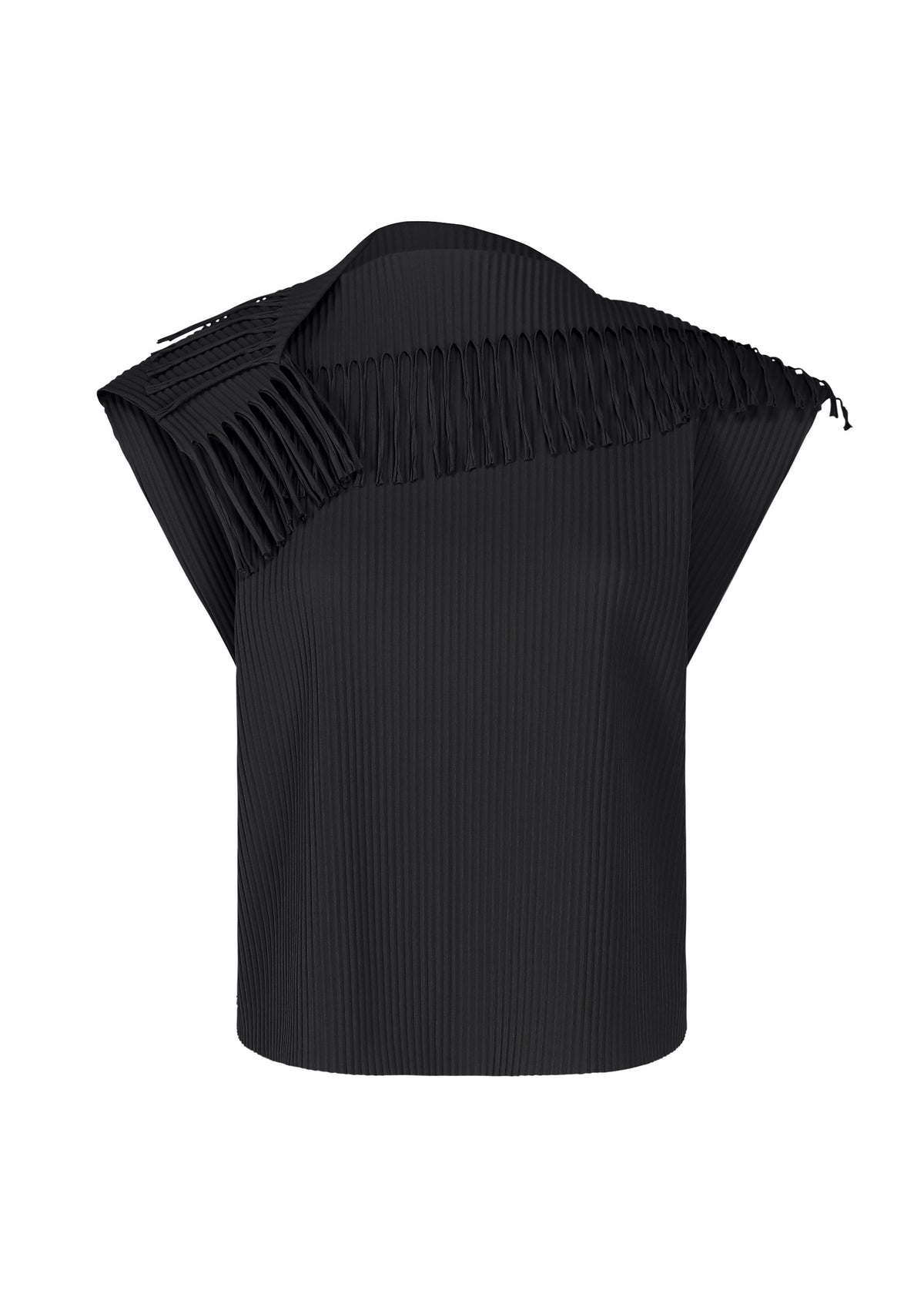 LEAF PLEATS、ウィメンズ_トップス_トップ、ブラック