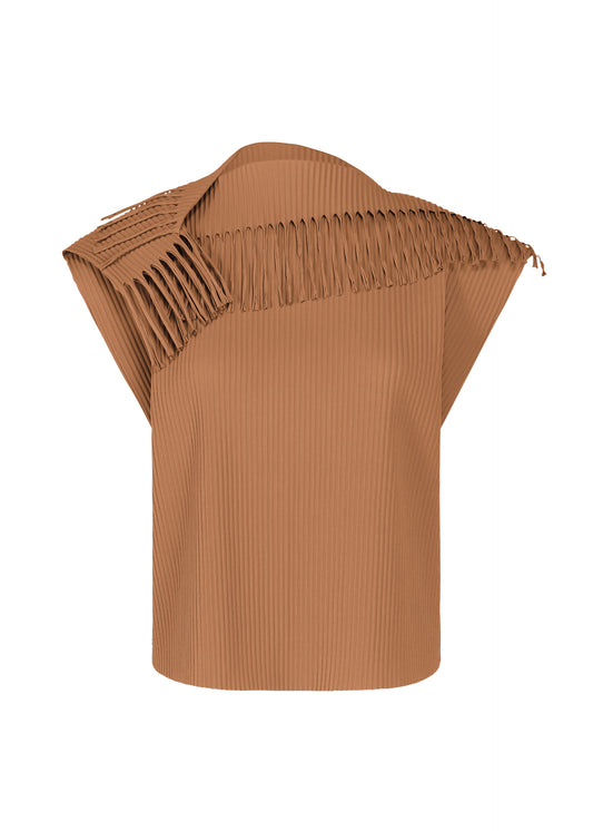 LEAF PLEATS、ウィメンズ_トップス_トップ、ブラウン