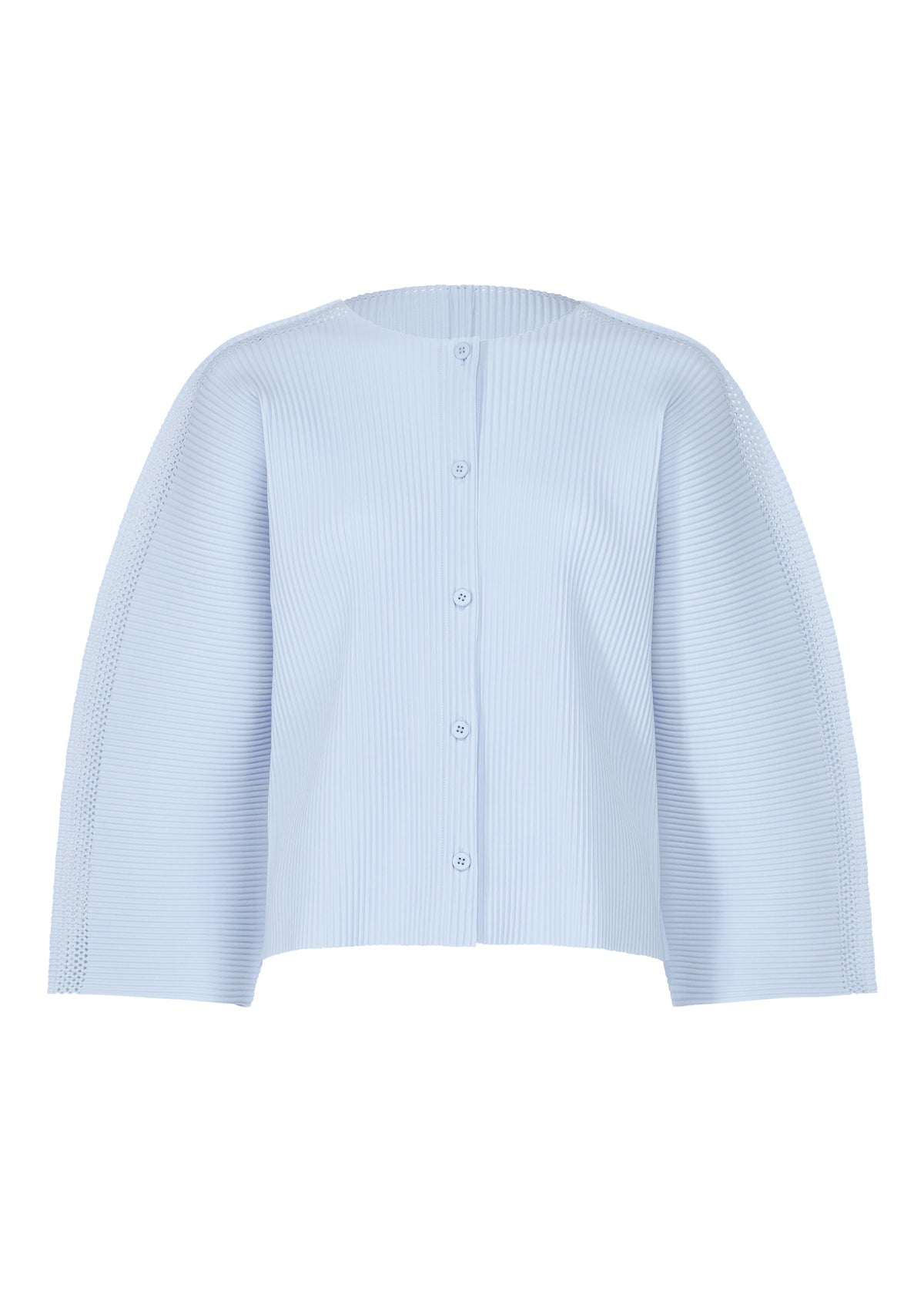 MESH PLEATS、ウィメンズ_トップス_カーディガン、ブルー