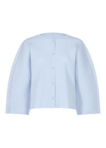 MESH PLEATS、ウィメンズ_トップス_カーディガン、ブルー