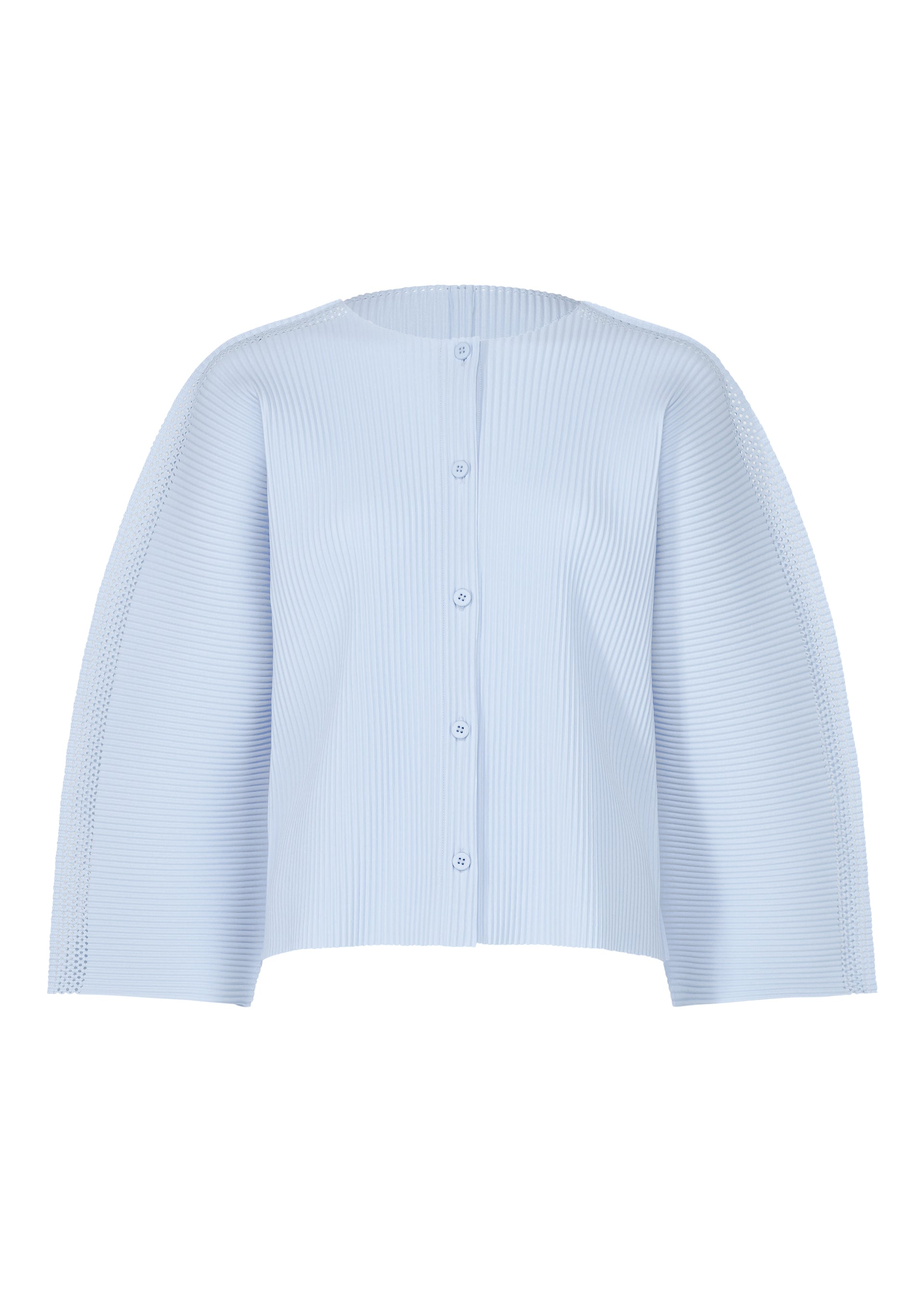MESH PLEATS、ウィメンズ_トップス_カーディガン、ブルー