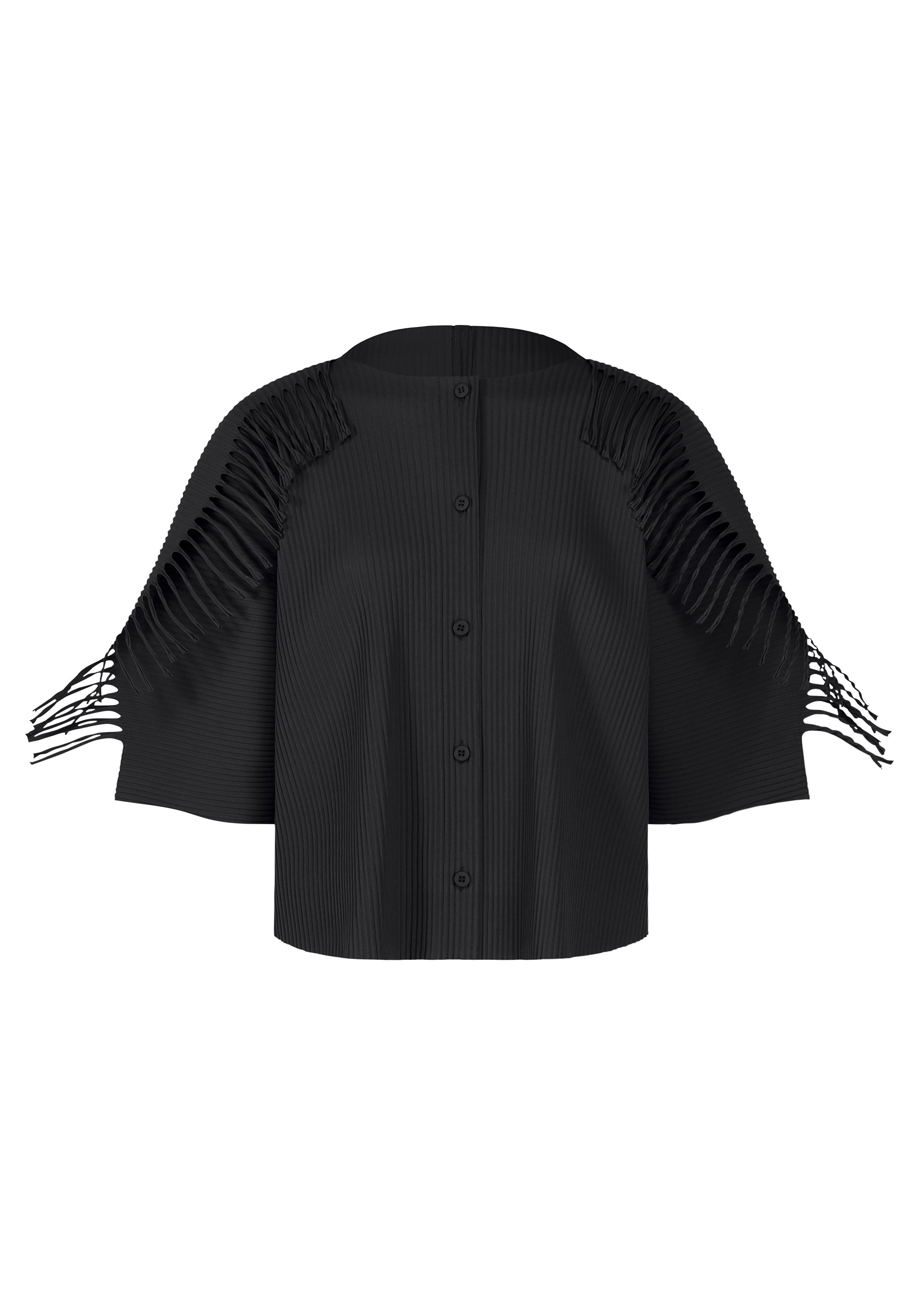 LEAF PLEATS、ウィメンズ_トップス_カーディガン、ブラック