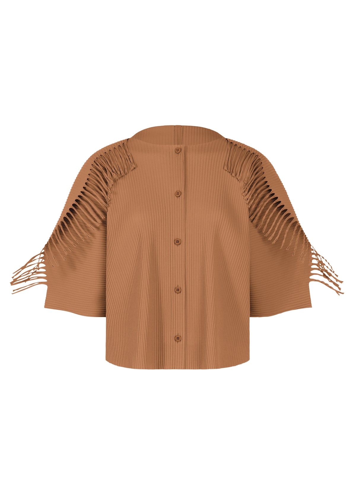 LEAF PLEATS、ウィメンズ_トップス_カーディガン、ブラウン