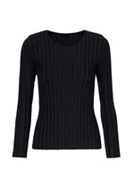 RIB PLEATS BASICS、ウィメンズ_トップス_トップ、ブラック
