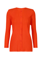 RIB PLEATS FEBRUARY、ウィメンズ_トップス_カーディガン、レッド