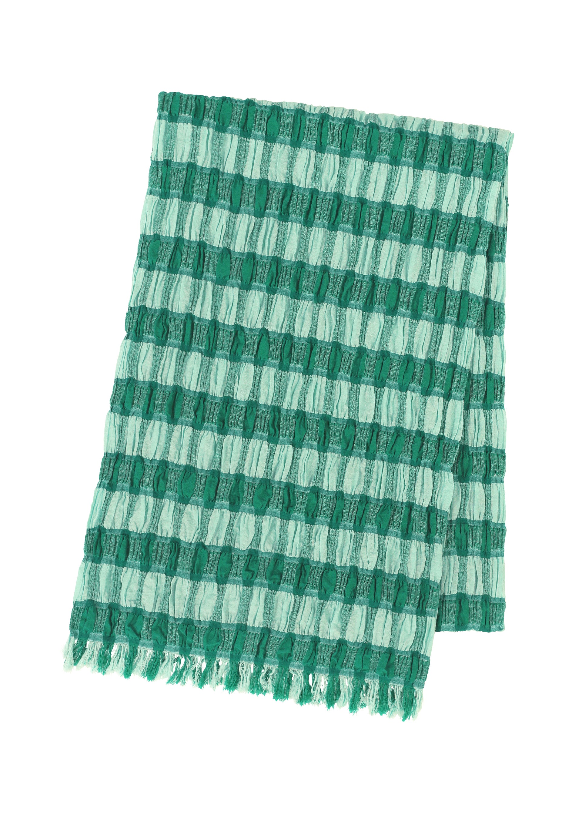 COTTON CHECK SCARF、アクセサリー&その他_ストール、グリーン