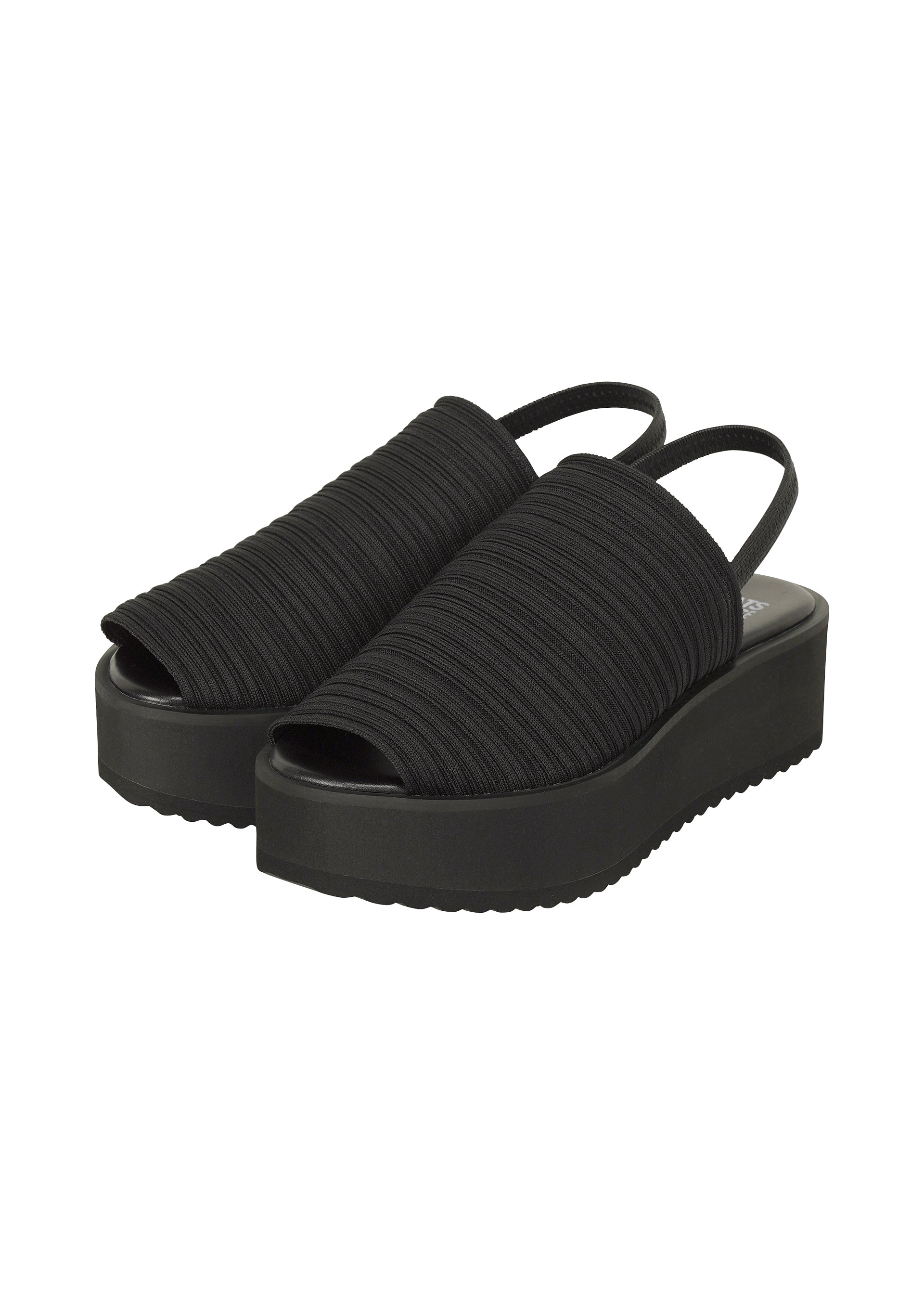 PLEATS KNIT SANDALS、アクセサリー&その他_レッグウェア&シューズ、ブラック
